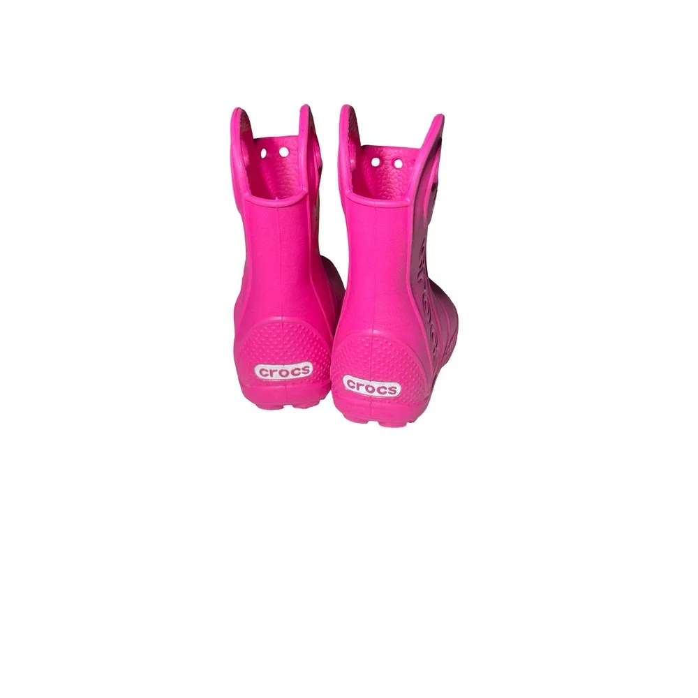 Crocs Handle It Rain Boot Toddler Pink Waterproof Pull On Boots 12803 Size C6